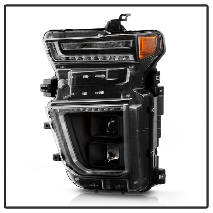 SPYDER 20-23 Chevy Silverado 2500/3500 Proj Headlights - LED DRL - Black PRO-YD-CSHD20SI-SEQ-BK 5088796