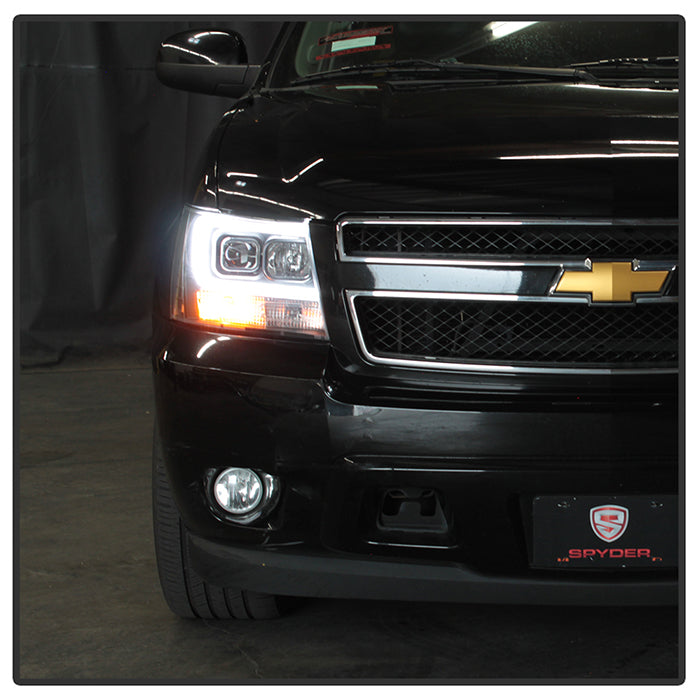 Spyder 07-14 Chevy Suburban/1500/2500/Tahoe V2 Projector Headlights Blk PRO-YD-CSUB07V2-DRL-BK 5082565