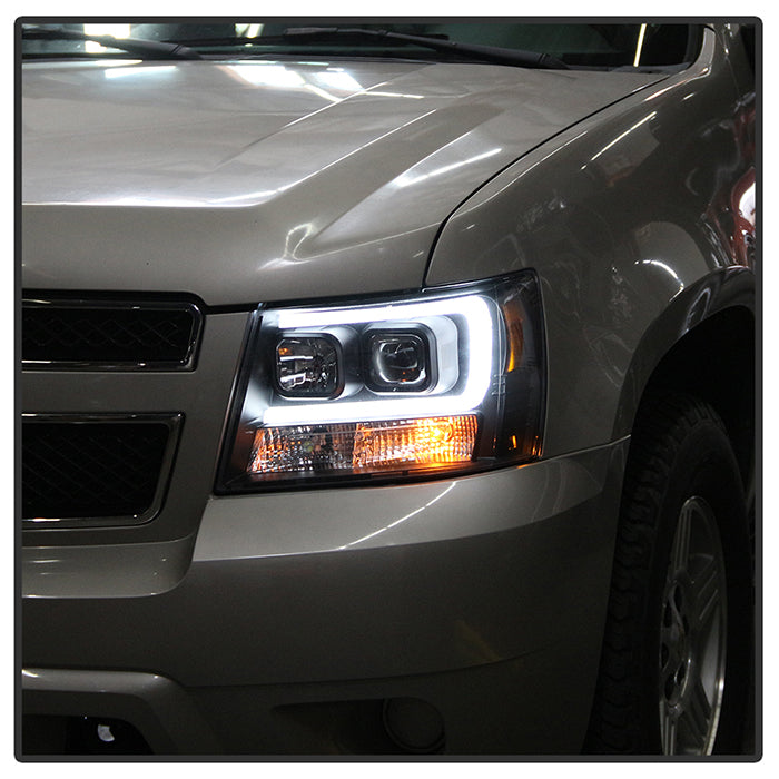 Spyder 07-14 Chevy Suburban/1500/2500/Tahoe V2 Projector Headlights Blk PRO-YD-CSUB07V2-DRL-BK 5082565