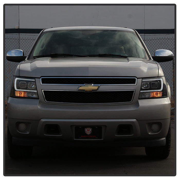 Spyder 07-14 Chevy Suburban/1500/2500/Tahoe V2 Projector Headlights Blk PRO-YD-CSUB07V2-DRL-BK 5082565