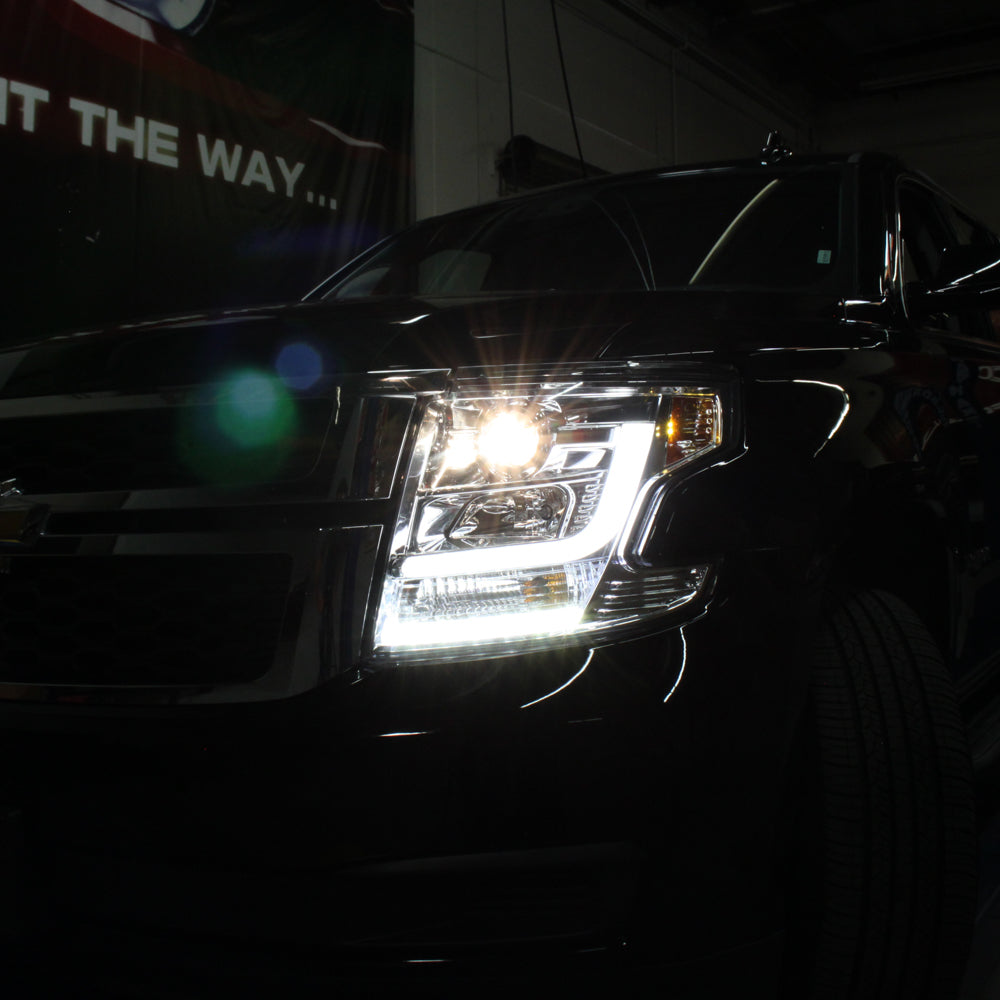 Spyder Chevy Tahoe / Suburban 2015 -2016 Projector Headlights - DRL LED - Chrome PRO-YD-CTA15-DRL-C 5082534