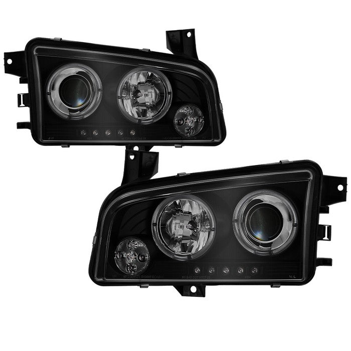 Spyder Dodge Charger 06-10 Projector Headlights Halogen- LED Halo LED Blk Smke PRO-YD-DCH05-LED-BSM 5078353