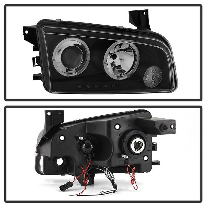 Spyder Dodge Charger 06-10 Projector Headlights Halogen- LED Halo LED Blk Smke PRO-YD-DCH05-LED-BSM 5078353
