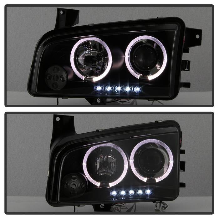 Spyder Dodge Charger 06-10 Projector Headlights Halogen- LED Halo LED Blk Smke PRO-YD-DCH05-LED-BSM 5078353