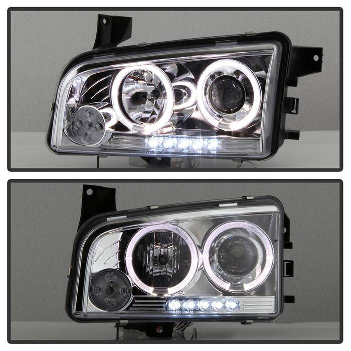 Spyder Dodge Charger 06-10 Projector Headlights Halogen Model- LED Halo LED Chrm PRO-YD-DCH05-LED-C 5009746