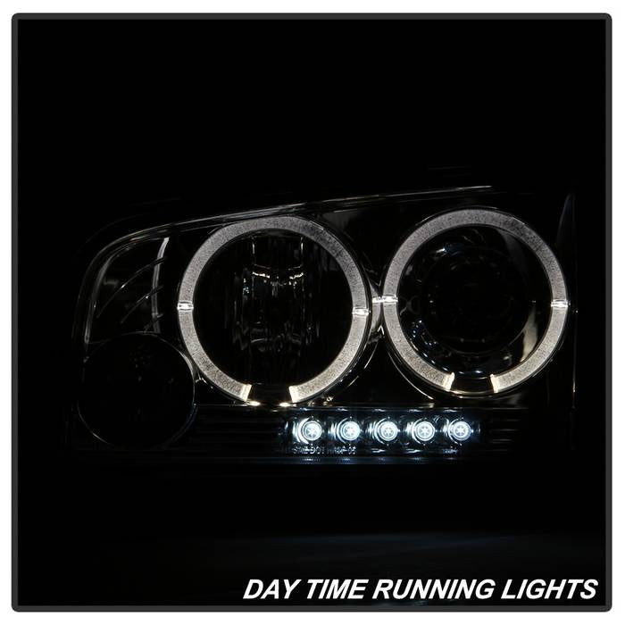 Spyder Dodge Charger 06-10 Projector Headlights Halogen Only - LED Halo LED Smke PRO-YD-DCH05-LED-SM 5009753