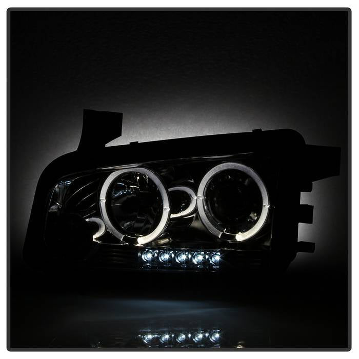 Spyder Dodge Charger 06-10 Projector Headlights Halogen Only - LED Halo LED Smke PRO-YD-DCH05-LED-SM 5009753