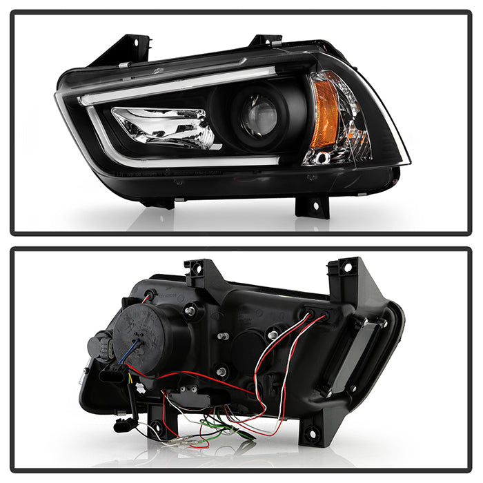 Spyder Dodge Charger 11-14 Projector Headlights Halogen - Light Tube DRL Blk PRO-YD-DCH11-LTDRL-BK 5074188