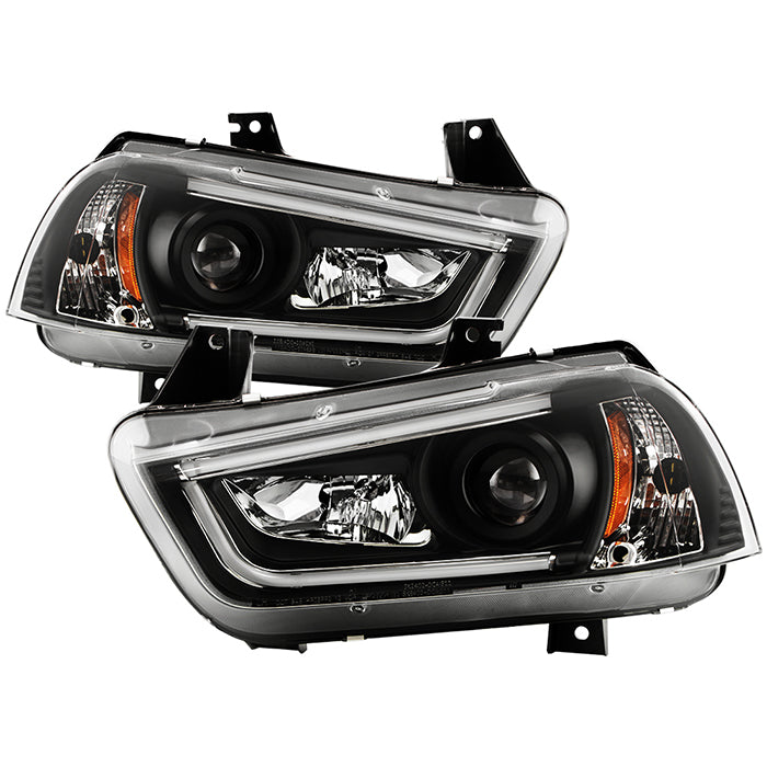 Spyder Dodge Charger 11-14 Projector Headlights Halogen - Light Tube DRL Blk PRO-YD-DCH11-LTDRL-BK 5074188