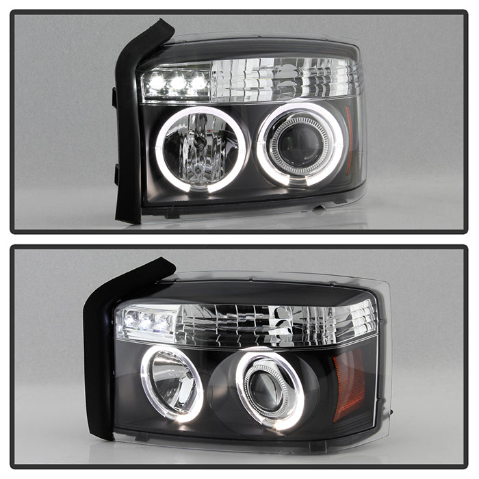 Spyder Dodge Dakota 05-07 Projector Headlights LED Halo Black High H1 Low H1 PRO-YD-DDAK05-BK 5009760