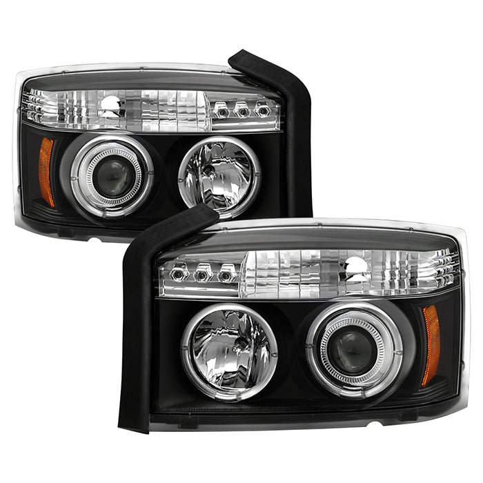 Spyder Dodge Dakota 05-07 Projector Headlights LED Halo Black High H1 Low H1 PRO-YD-DDAK05-BK 5009760