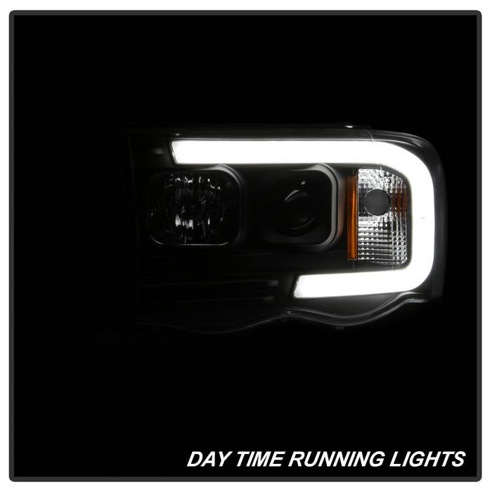 Spyder 02-05 Dodge Ram 1500 Light Bar Projector Headlights - Black (PRO-YD-DR02V2-LB-BK) 5084606