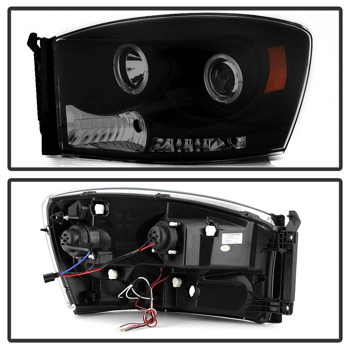 Spyder Dodge Ram 1500 06-08 06-09 Projector Headlights LED Halo LED Blk Smke PRO-YD-DR06-HL-BSM 5078391