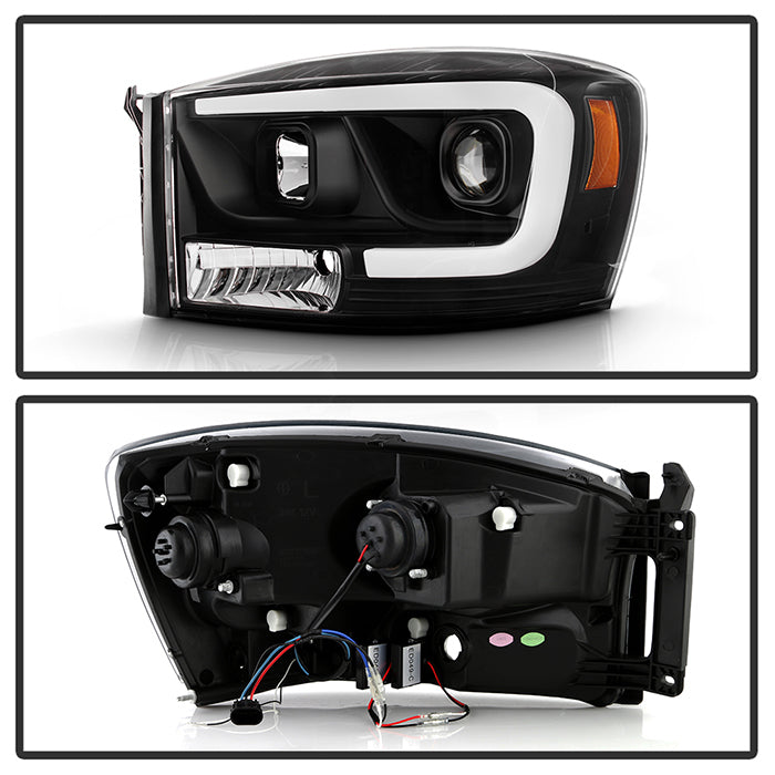 SPYDER 06-08 Dodge Ram 1500 LED Headlights - Black PRO-YD-DR06PL-BK 5088178