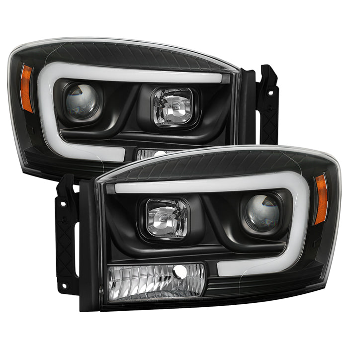 Spyder Dodge Ram 1500 06-08 V2 Projector Headlights - Light Bar DRL - Black (PRO-YD-DR06V2-LB-BK) 5085306