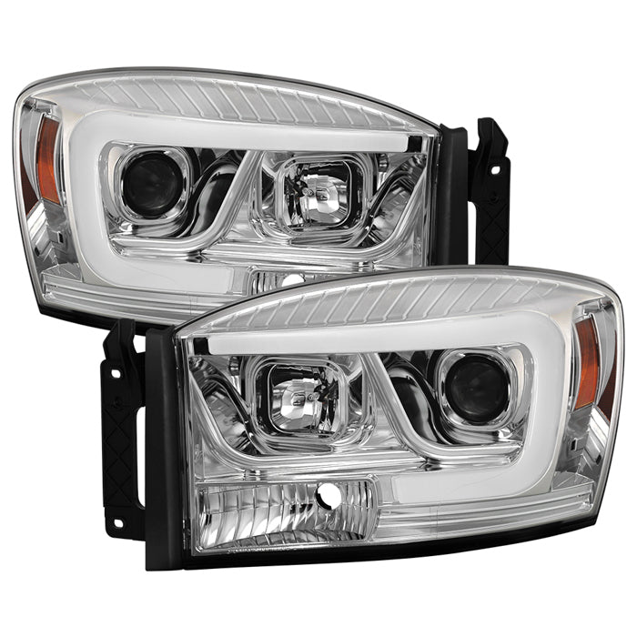 Spyder Dodge Ram 1500 06-08 V2 Projector Headlights - Light Bar DRL - Chrome (PRO-YD-DR06V2-LB-C) 5085290