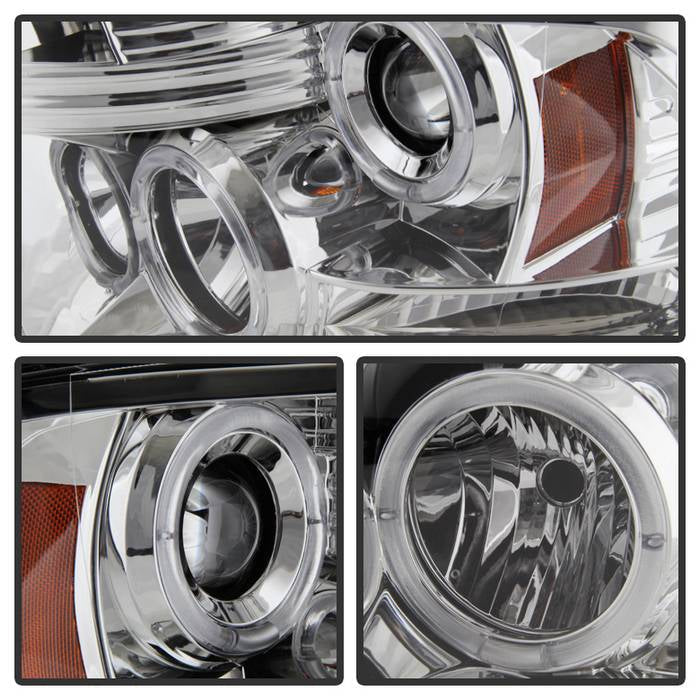 Spyder Dodge Ram 1500 09-14 10-14 Projector Headlights Halogen- LED Halo LED - Chrm PRO-YD-DR09-HL-C 5010049