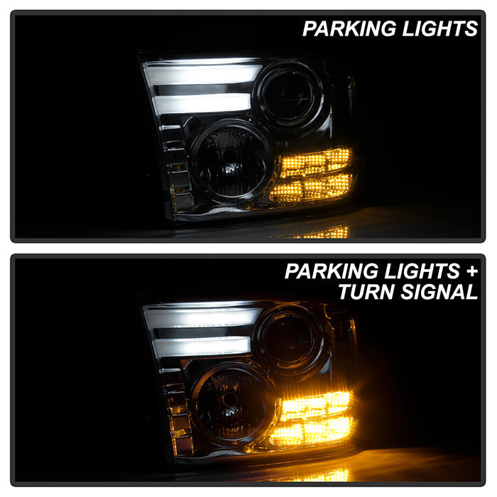 Spyder Dodge Ram 09-12 Projector Headlights Light Bar DRL Smoke PRO-YD-DR09-LBDRL-SM 5081742