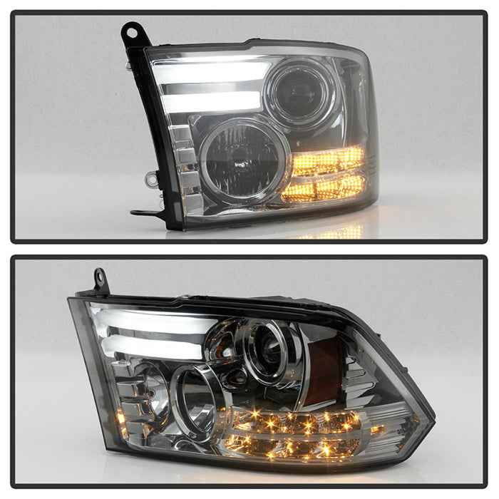 Spyder Dodge Ram 09-12 Projector Headlights Light Bar DRL Smoke PRO-YD-DR09-LBDRL-SM 5081742
