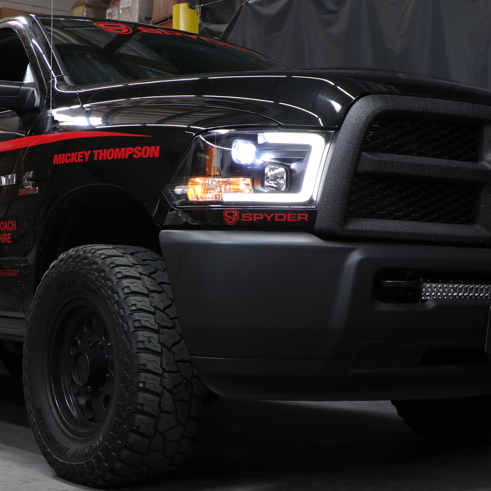 Spyder 09-16 Dodge Ram 1500 Version 2 Headlights Light Bar DRL Black PRO-YD-DR09V2-LBDRL-BK 5084811