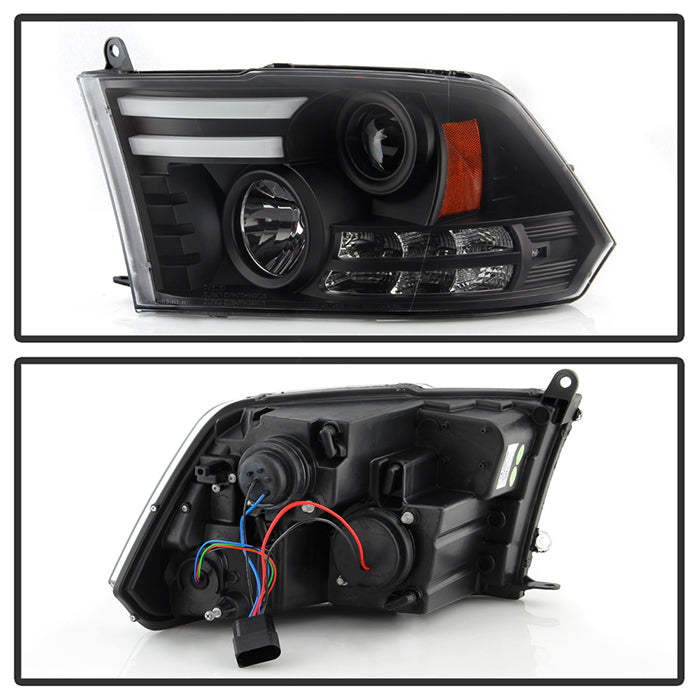 Spyder Dodge Ram 13-15 Projector Headlights Light Bar DRL Black PRO-YD-DR13-LBDRL-BK 5080912