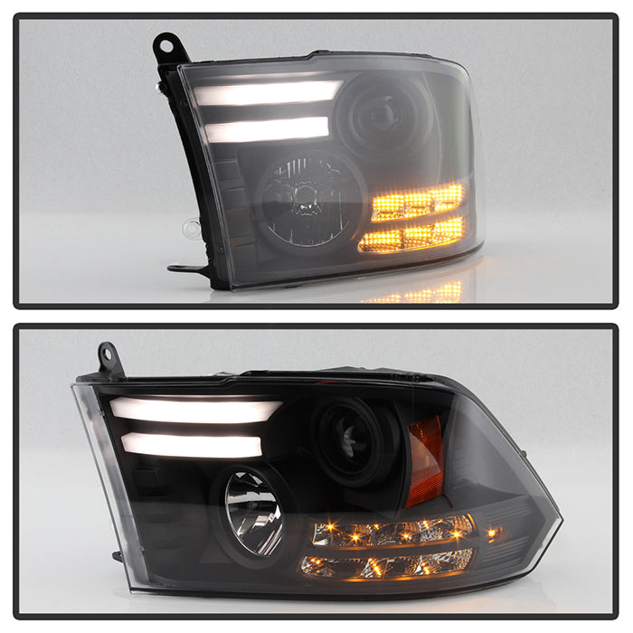 Spyder Dodge Ram 13-15 Projector Headlights Light Bar DRL Black PRO-YD-DR13-LBDRL-BK 5080912