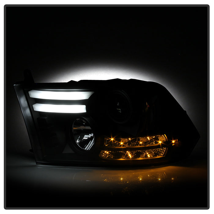 Spyder Dodge Ram 13-15 Projector Headlights Light Bar DRL Black PRO-YD-DR13-LBDRL-BK 5080912