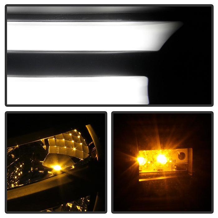 Spyder Dodge Ram 13-15 Projector Headlights Light Bar DRL Black PRO-YD-DR13-LBDRL-BK 5080912