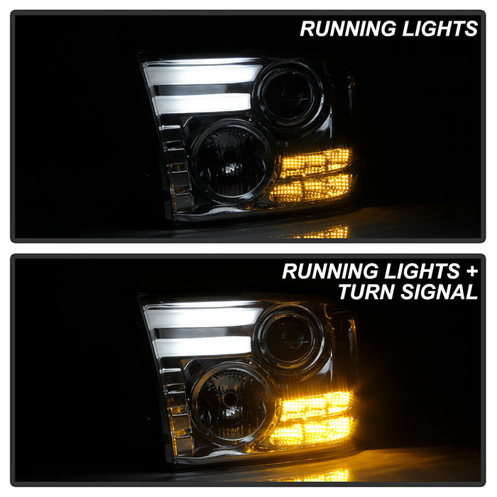 Spyder Dodge Ram 13-15 Projector Headlights Light Bar DRL Smoke PRO-YD-DR13-LBDRL-SM 5081735