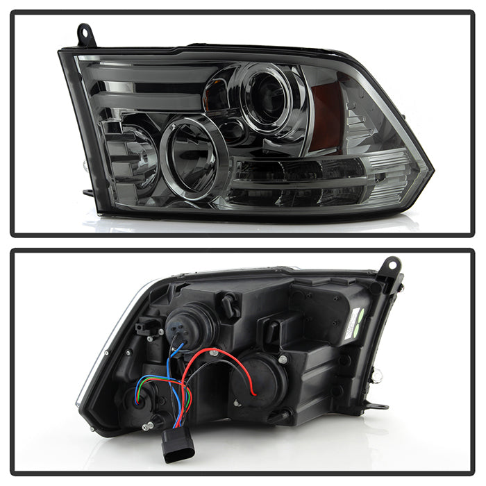 Spyder Dodge Ram 13-15 Projector Headlights Light Bar DRL Smoke PRO-YD-DR13-LBDRL-SM 5081735