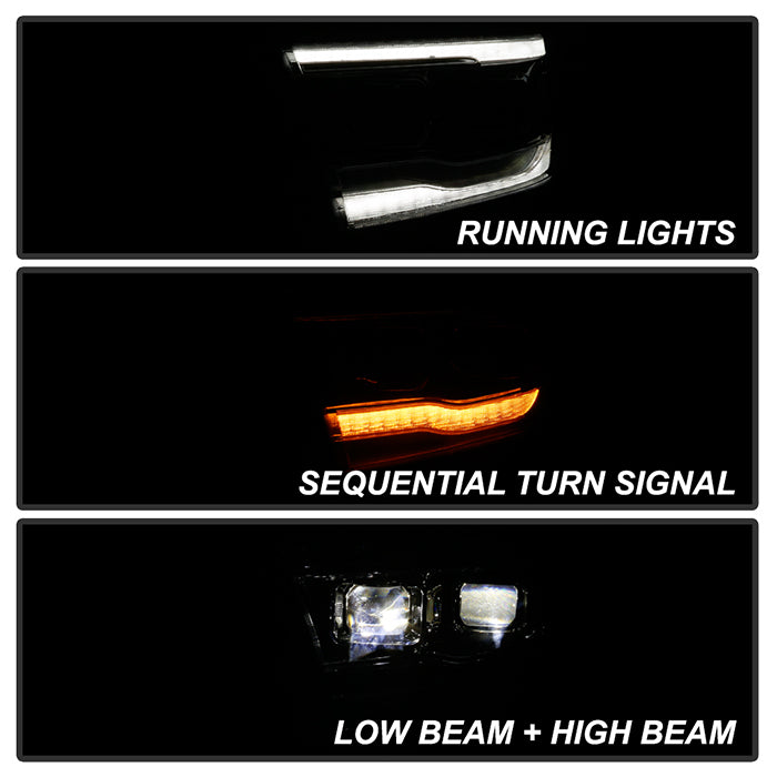 SPYDER Dodge Ram 19-20 Halogen Model Only Projector Headlights Chrome PRO-YD-DR19HALAP-SEQ-C 5087638