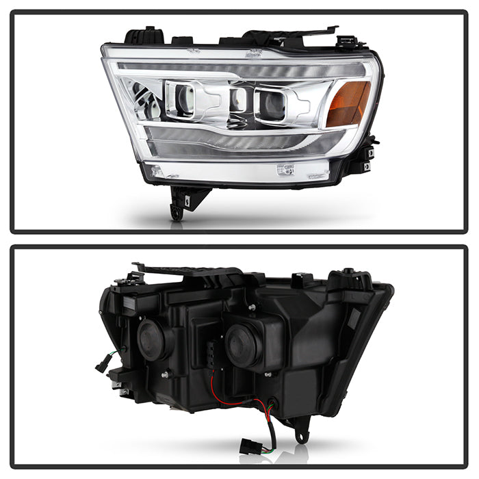 SPYDER Dodge Ram 19-20 Halogen Model Only Projector Headlights Chrome PRO-YD-DR19HALAP-SEQ-C 5087638