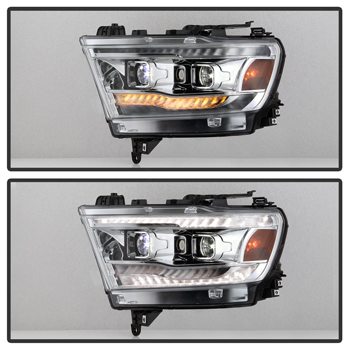 SPYDER Dodge Ram 19-20 Halogen Model Only Projector Headlights Chrome PRO-YD-DR19HALAP-SEQ-C 5087638