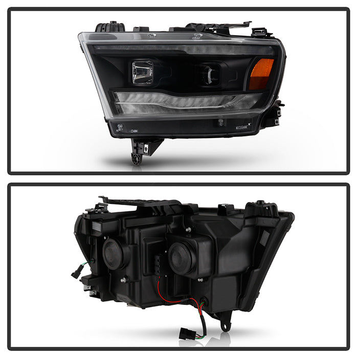 Spyder Dodge Ram 19-20 Halogen Model Projector Headlights Chrome PRO-YD-DR19HALSI-SEQ-BK 5087393