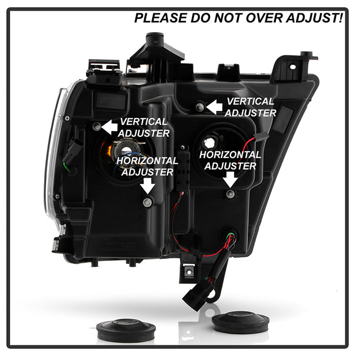 Spyder Dodge Ram 19-20 Halogen Model Projector Headlights Chrome PRO-YD-DR19HALSI-SEQ-BK 5087393