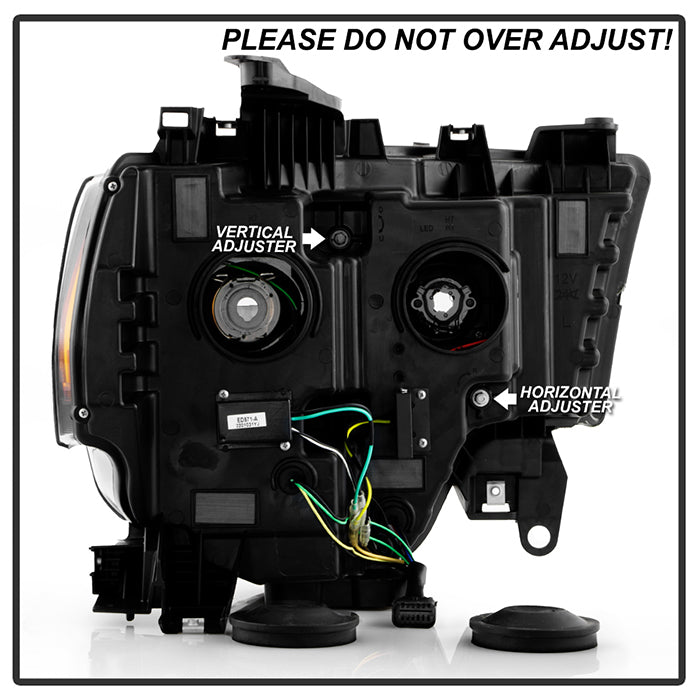 SPYDER 19-22 Dodge Ram 2500 (Halogen Only) Projector Headlights - Black PRO-YD-DR19HDHALSI-SEQ-BK 5088611