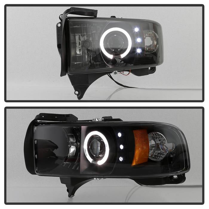 Spyder Dodge Ram 1500 94-01 Sport Projector Headlights LED Halo LED Blk Smke PRO-YD-DR94-HL-AM-BSM 5078414