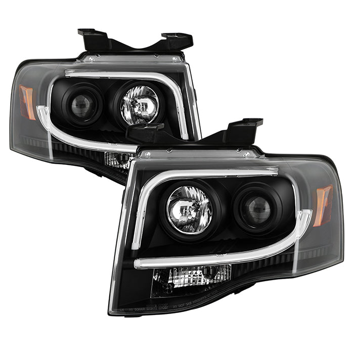 Spyder Ford Expedition 07-13 Projector Headlights Light Tube DRL Blk PRO-YD-FE07-LTDRL-BK 5079503