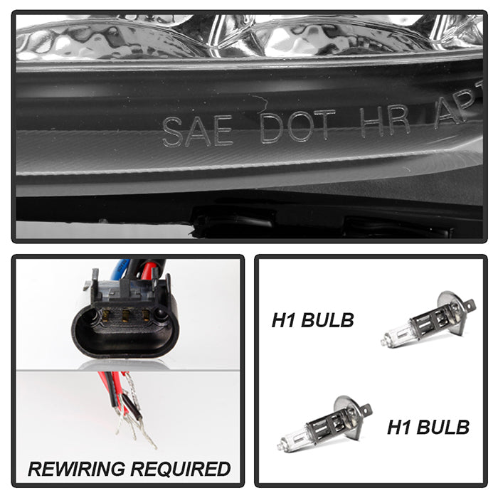Spyder Ford Escape 08-12 Projector Headlights Halogen Model Only - DRL Black PRO-YD-FES08-DRL-BK 5074225