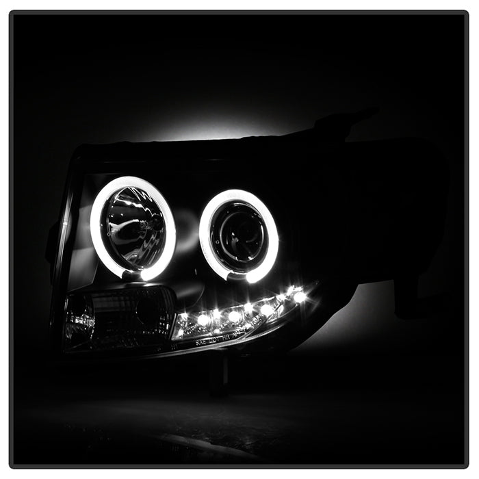 Spyder Ford Escape 08-12 Projector Headlights Halogen Model Only - DRL Black PRO-YD-FES08-DRL-BK 5074225