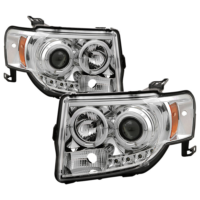Spyder Ford Escape 08-12 Projector Headlights Halogen Model Only - DRL Chrome PRO-YD-FES08-DRL-C 5074232