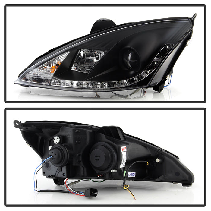 Spyder Ford Focus 00-04 Projector Headlights (Do Not Fit SVT Model)- DRL Blk PRO-YD-FF00-DRL-BK 5010162