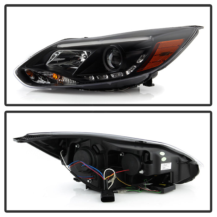 Spyder Ford Focus 12-14 Projector Headlights Halogen Model Only - DRL Black PRO-YD-FF12-DRL-BK 5072832