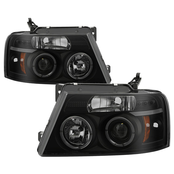 Spyder Ford F150 04-08 Projector Headlights Version 2 LED Halo LED Blk Smke PRO-YD-FF15004-HL-G2-BSM 5078421