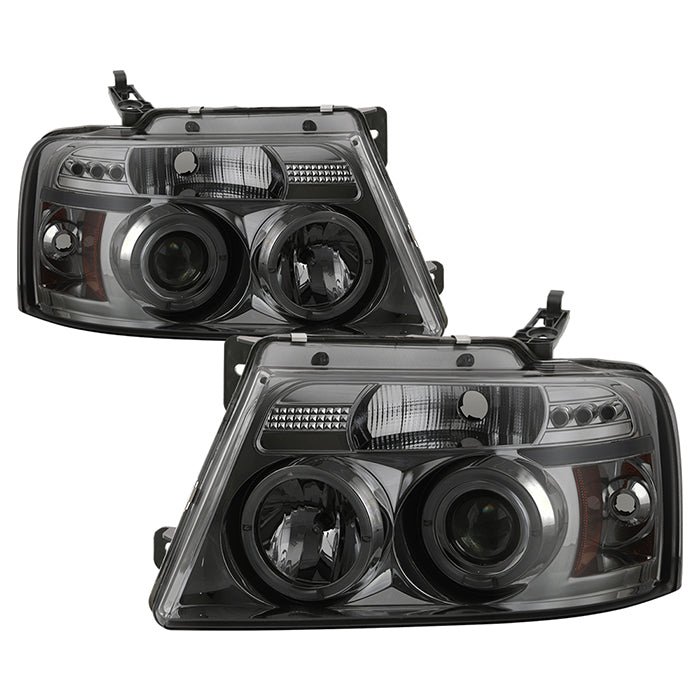Spyder Ford F150 04-08 Projector Headlights Version 2 LED Halo LED Smke PRO-YD-FF15004-HL-G2-SM 5010223