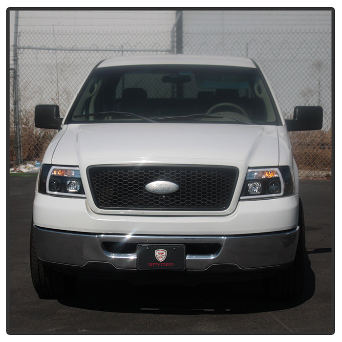 Spyder 04-08 Ford F-150 Projector Headlights - Light Bar DRL - Black PRO-YD-FF15004V2-LB-BK 5084484