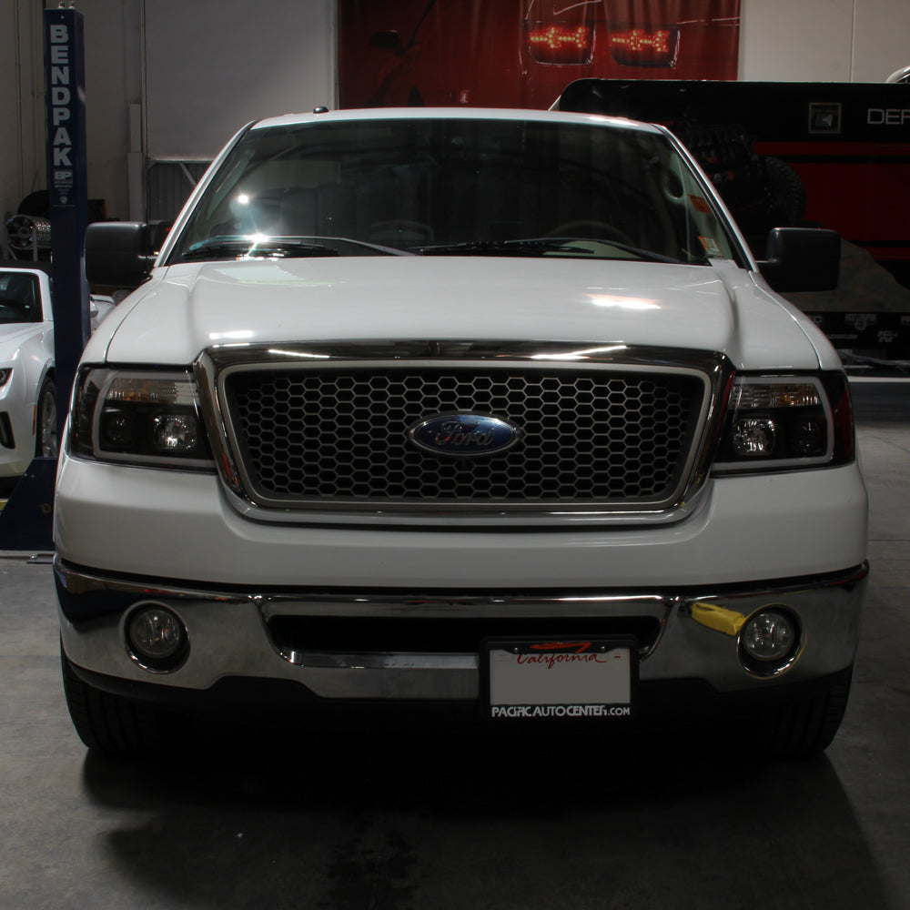 Spyder 04-08 Ford F-150 Projector Headlights - Light Bar DRL - Black PRO-YD-FF15004V2-LB-BK 5084484