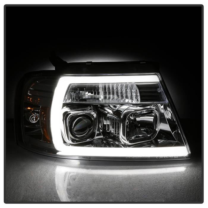 Spyder 04-08 Ford F-150 Light Bar Projector Headlights - Chrome (PRO-YD-FF15004V2-LB-C) 5084637