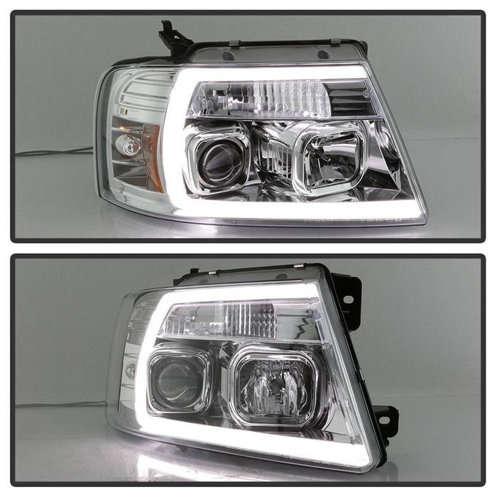 Spyder 04-08 Ford F-150 Light Bar Projector Headlights - Chrome (PRO-YD-FF15004V2-LB-C) 5084637