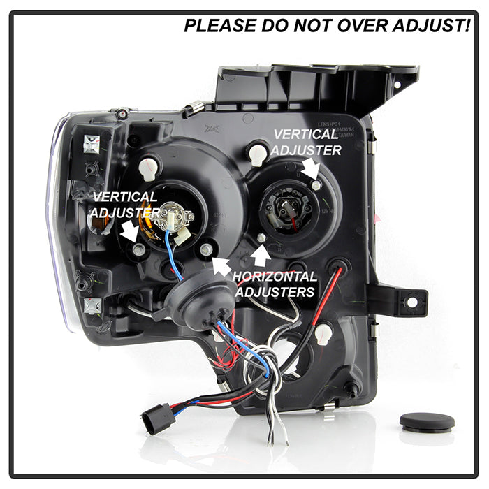 Spyder Ford F150 09-14 Projector Headlights Halogen Model- LED Halo LED Blk PRO-YD-FF15009-HL-BK 5010230